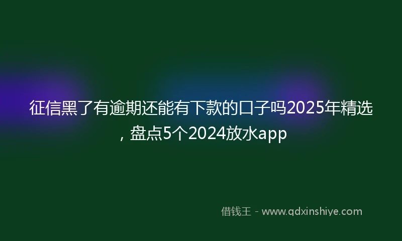 征信黑了有逾期还能有下款的口子吗2025年精选，盘点5个2024放水app