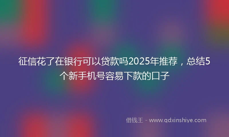 征信花了在银行可以贷款吗2025年推荐，总结5个新手机号容易下款的口子