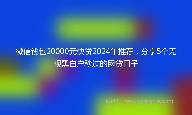 微信钱包20000元快贷2024年推荐，分享5个无视黑白户秒过的网贷口子
