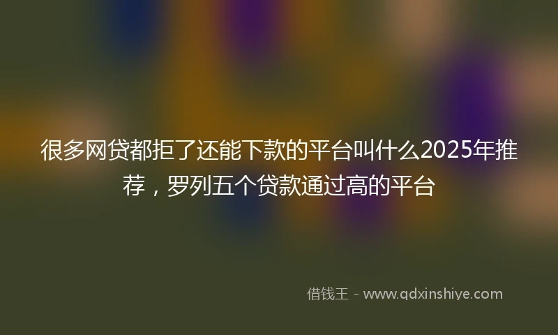很多网贷都拒了还能下款的平台叫什么2025年推荐，罗列五个贷款通过高的平台