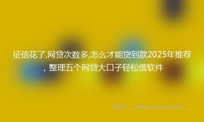 征信花了,网贷次数多,怎么才能贷到款2025年推荐，整理五个网贷大口子轻松借软件