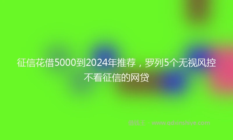 征信花借5000到2024年推荐，罗列5个无视风控不看征信的网贷