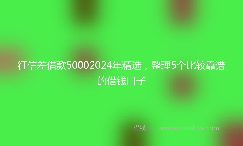征信差借款50002024年精选，整理5个比较靠谱的借钱口子