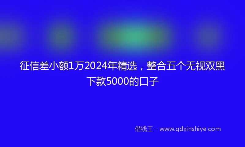 征信差小额1万2024年精选，整合五个无视双黑下款5000的口子