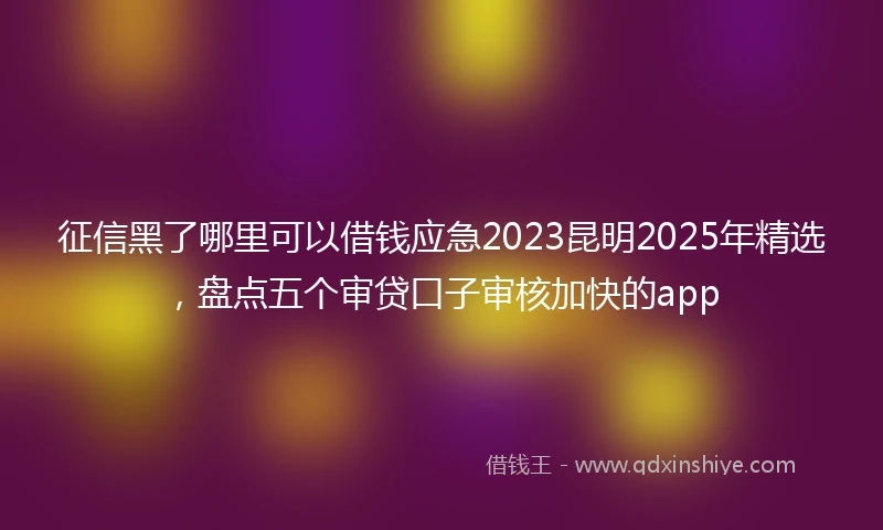征信黑了哪里可以借钱应急2023昆明2025年精选，盘点五个审贷口子审核加快的app