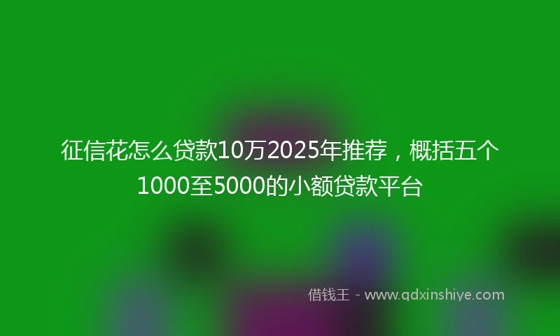 征信花怎么贷款10万2025年推荐，概括五个1000至5000的小额贷款平台