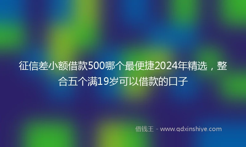 征信差小额借款500哪个最便捷2024年精选，整合五个满19岁可以借款的口子