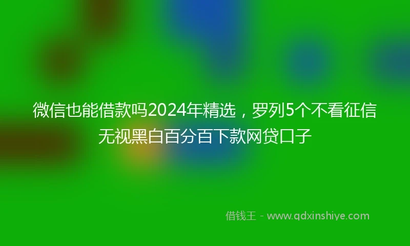 微信也能借款吗2024年精选，罗列5个不看征信无视黑白百分百下款网贷口子