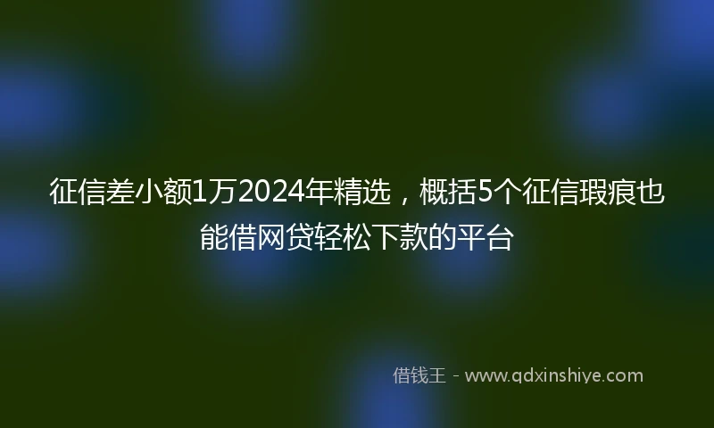 征信差小额1万2024年精选，概括5个征信瑕疵也能借网贷轻松下款的平台