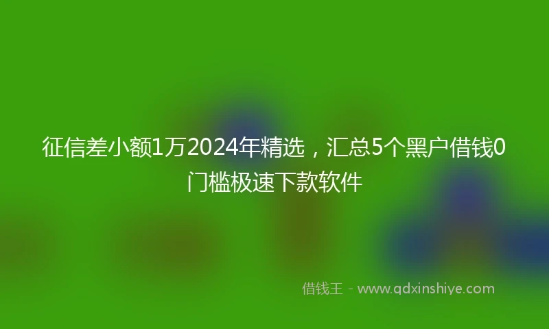 征信差小额1万2024年精选，汇总5个黑户借钱0门槛极速下款软件