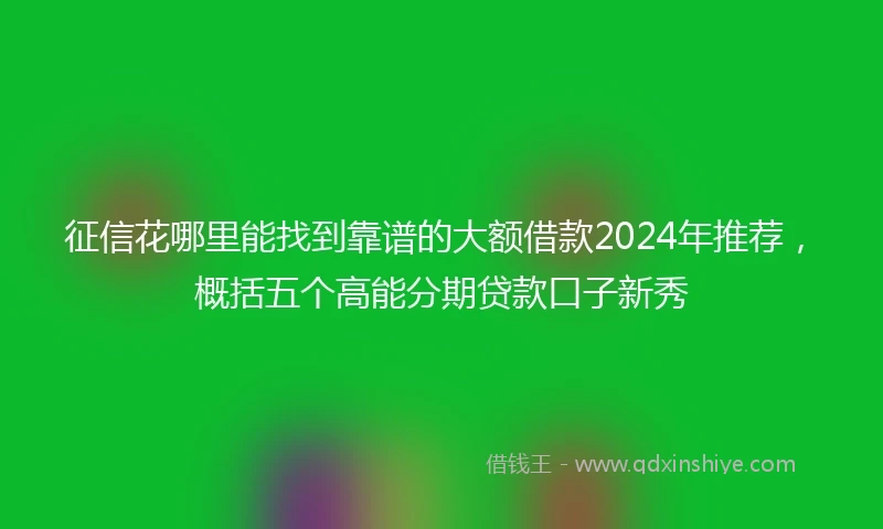 征信花哪里能找到靠谱的大额借款2024年推荐，概括五个高能分期贷款口子新秀
