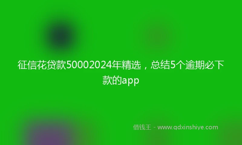 征信花贷款50002024年精选，总结5个逾期必下款的app
