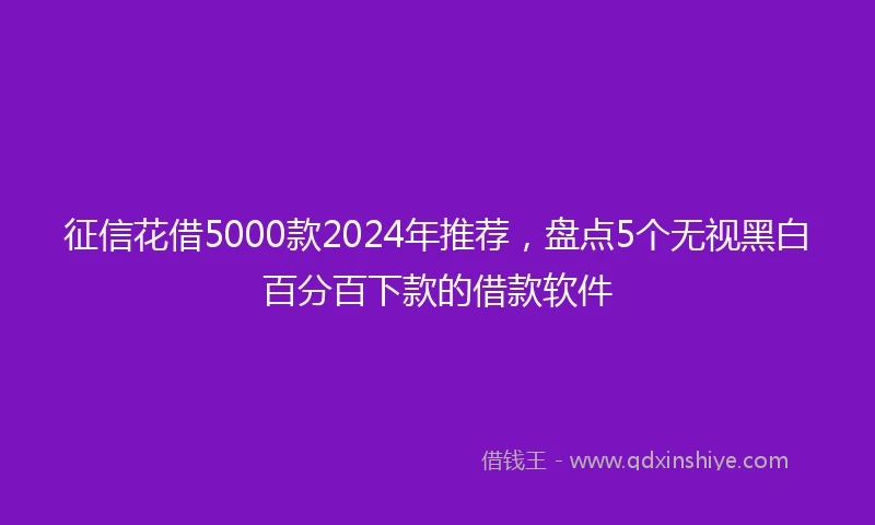 征信花借5000款2024年推荐，盘点5个无视黑白百分百下款的借款软件