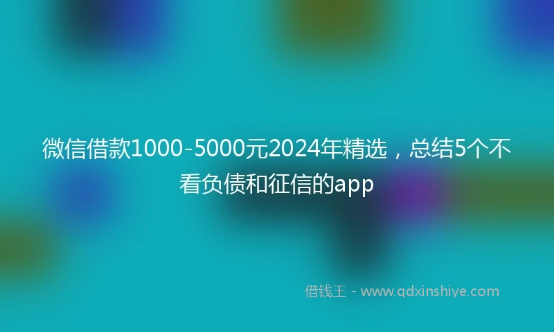 微信借款1000-5000元2024年精选，总结5个不看负债和征信的app