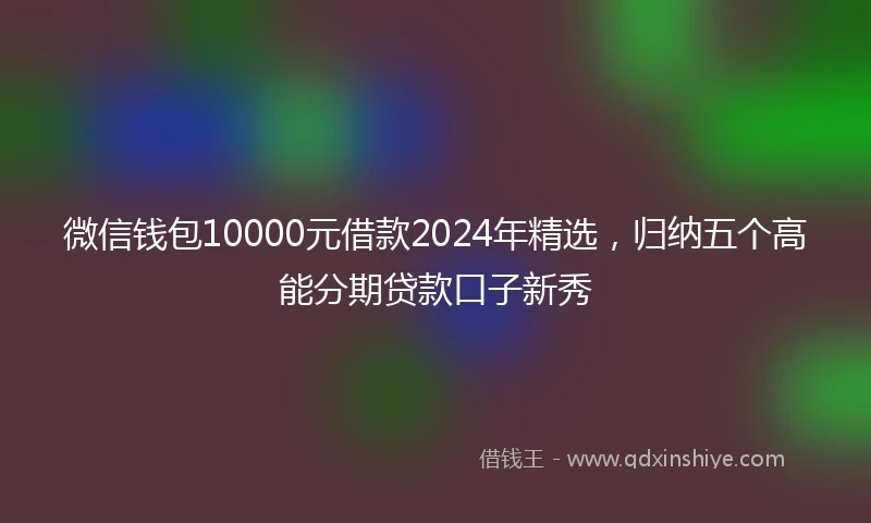微信钱包10000元借款2024年精选，归纳五个高能分期贷款口子新秀