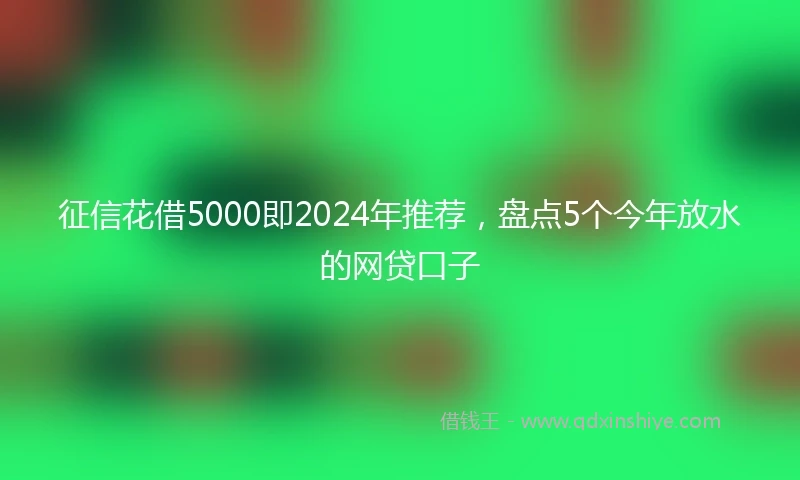 征信花借5000即2024年推荐，盘点5个今年放水的网贷口子
