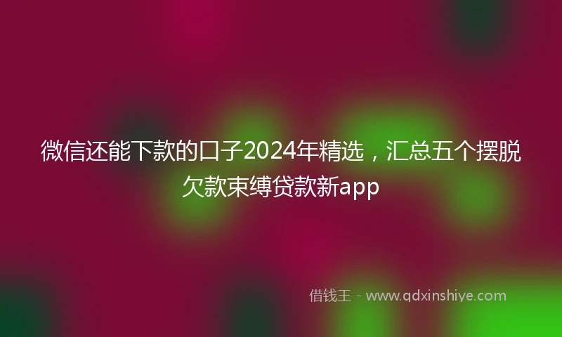 微信还能下款的口子2024年精选，汇总五个摆脱欠款束缚贷款新app