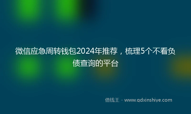 微信应急周转钱包2024年推荐，梳理5个不看负债查询的平台