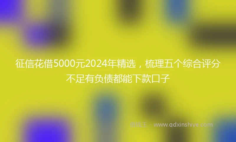 征信花借5000元2024年精选，梳理五个综合评分不足有负债都能下款口子