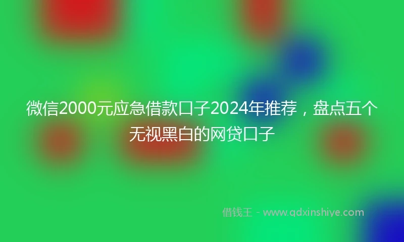 微信2000元应急借款口子2024年推荐，盘点五个无视黑白的网贷口子