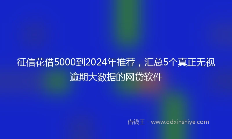 征信花借5000到2024年推荐，汇总5个真正无视逾期大数据的网贷软件
