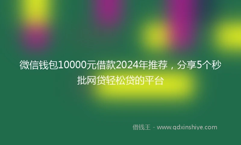 微信钱包10000元借款2024年推荐,分享5个秒批网贷轻松贷的平台