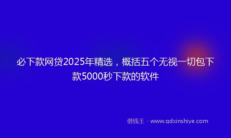 必下款网贷2025年精选，概括五个无视一切包下款5000秒下款的软件