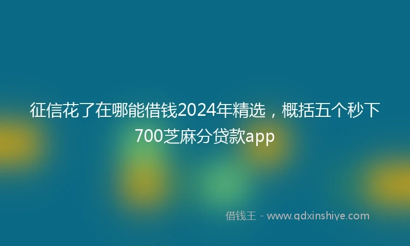 征信花了在哪能借钱2024年精选，概括五个秒下700芝麻分贷款app