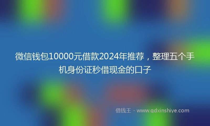 微信钱包10000元借款2024年推荐，整理五个手机身份证秒借现金的口子