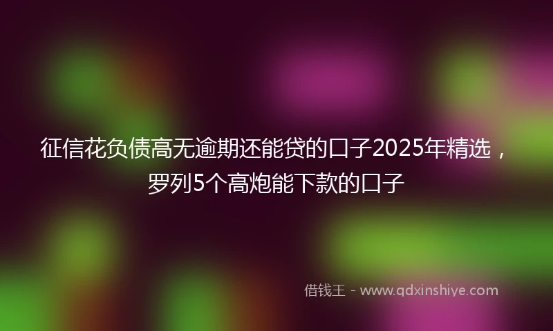 征信花负债高无逾期还能贷的口子2025年精选，罗列5个高炮能下款的口子