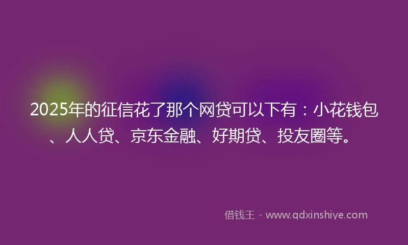 2025年的征信花了那个网贷可以下有：小花钱包、人人贷、京东金融、好期贷、投友圈等。