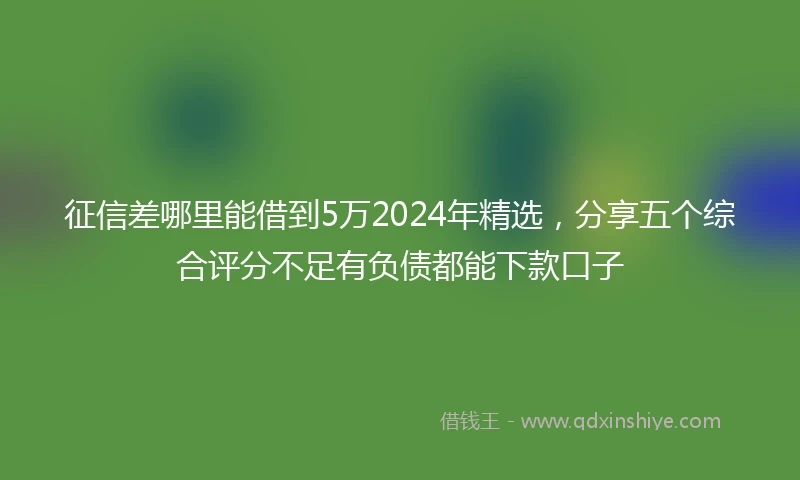 征信差哪里能借到5万2024年精选，分享五个综合评分不足有负债都能下款口子