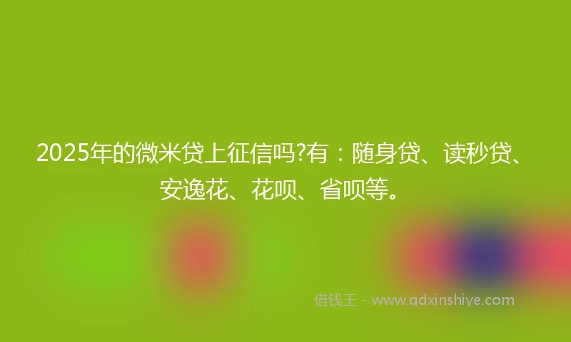 2025年的微米贷上征信吗?有：随身贷、读秒贷、安逸花、花呗、省呗等。