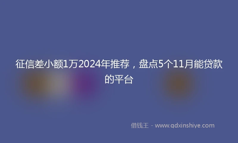 征信差小额1万2024年推荐，盘点5个11月能贷款的平台