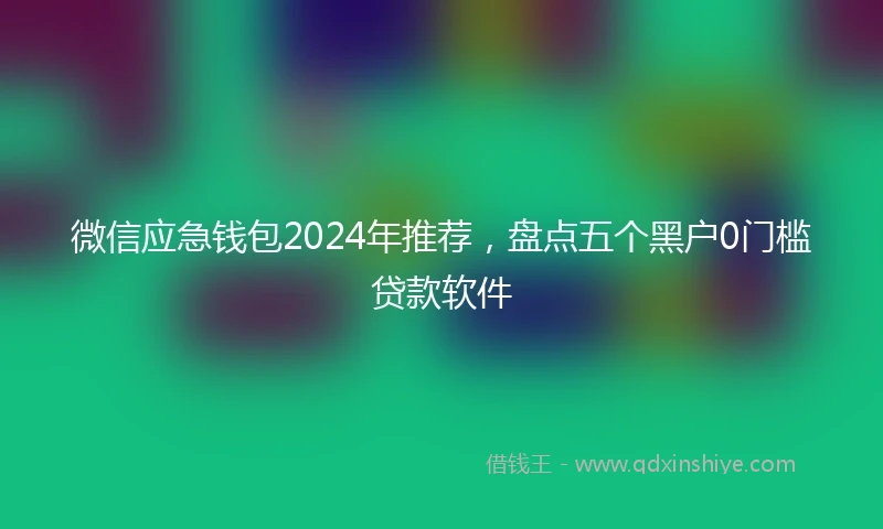 微信应急钱包2024年推荐，盘点五个黑户0门槛贷款软件