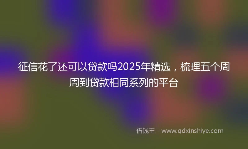 征信花了还可以贷款吗2025年精选，梳理五个周周到贷款相同系列的平台