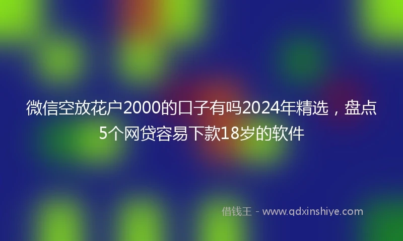 微信空放花户2000的口子有吗2024年精选，盘点5个网贷容易下款18岁的软件