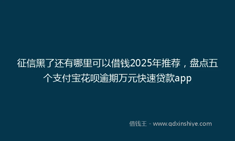 征信黑了还有哪里可以借钱2025年推荐，盘点五个支付宝花呗逾期万元快速贷款app