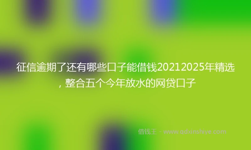 征信逾期了还有哪些口子能借钱20212025年精选，整合五个今年放水的网贷口子