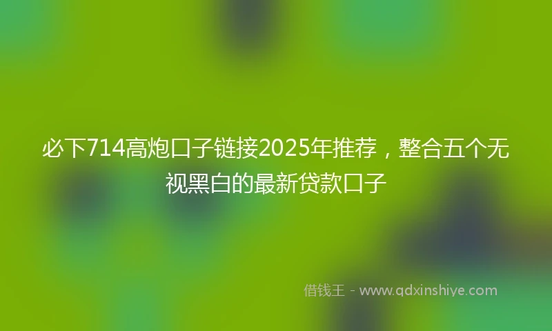 必下714高炮口子链接2025年推荐，整合五个无视黑白的最新贷款口子