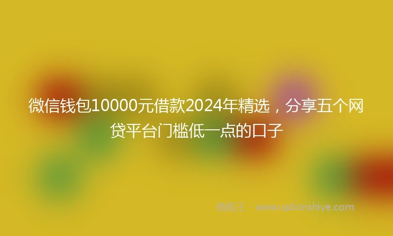 微信钱包10000元借款2024年精选，分享五个网贷平台门槛低一点的口子