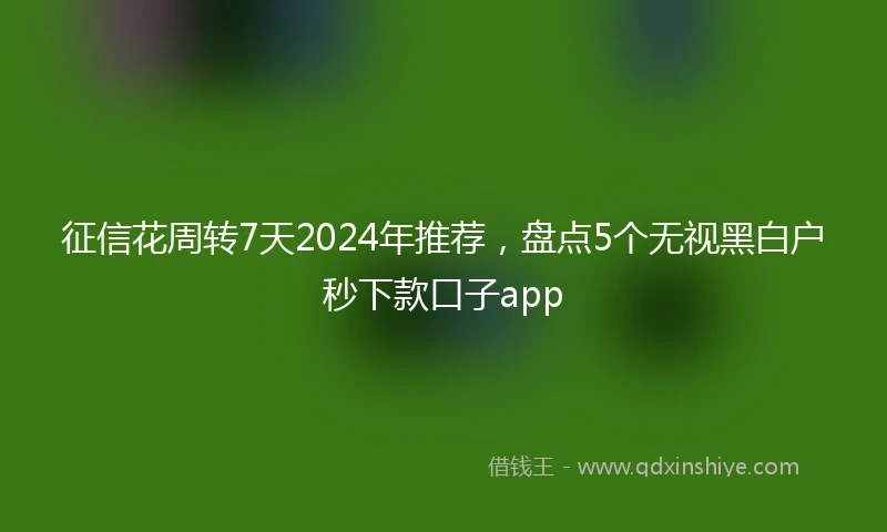 征信花周转7天2024年推荐，盘点5个无视黑白户秒下款口子app