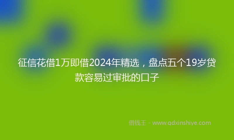 征信花借1万即借2024年精选，盘点五个19岁贷款容易过审批的口子