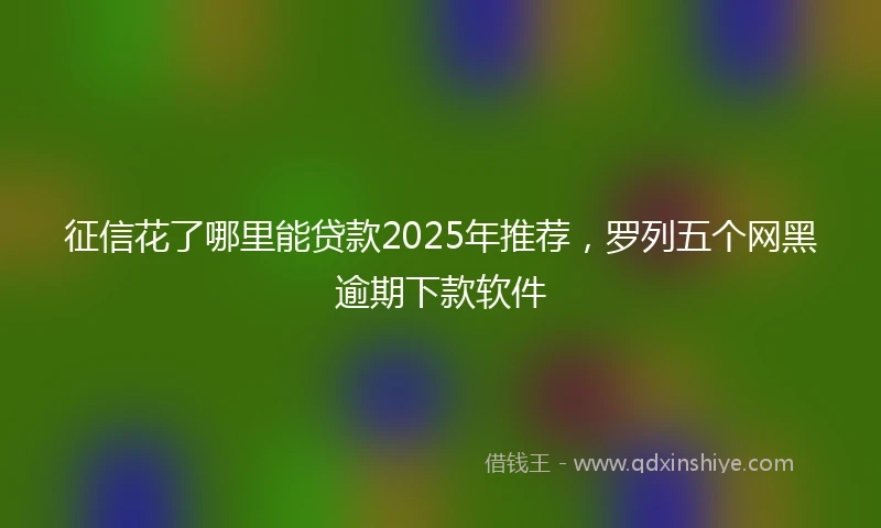 征信花了哪里能贷款2025年推荐，罗列五个网黑逾期下款软件
