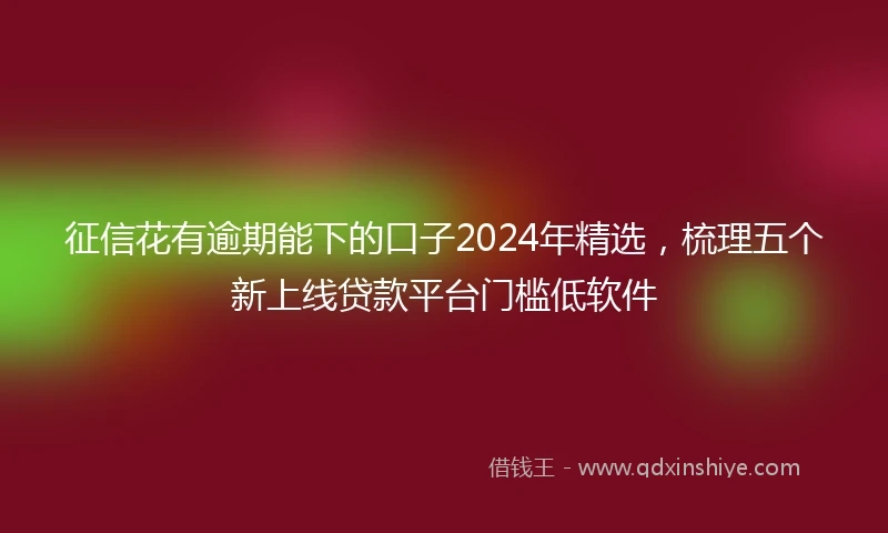 征信花有逾期能下的口子2024年精选，梳理五个新上线贷款平台门槛低软件