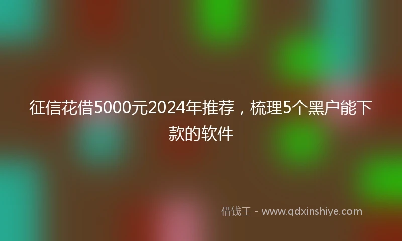 征信花借5000元2024年推荐，梳理5个黑户能下款的软件