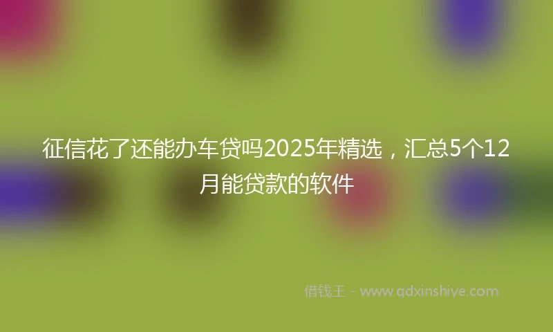 征信花了还能办车贷吗2025年精选，汇总5个12月能贷款的软件