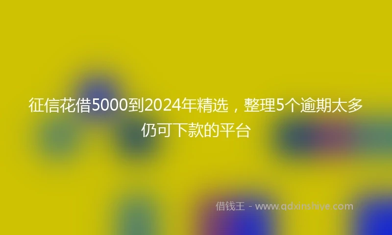 征信花借5000到2024年精选，整理5个逾期太多仍可下款的平台