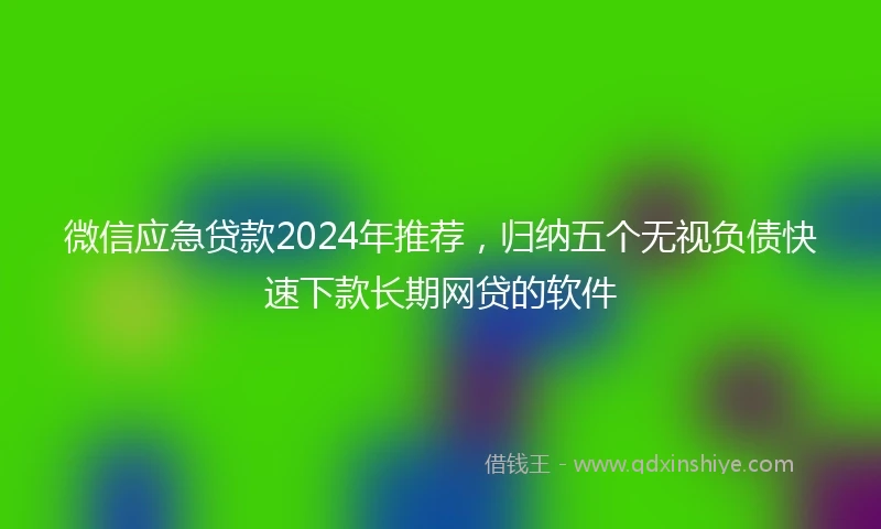 微信应急贷款2024年推荐，归纳五个无视负债快速下款长期网贷的软件