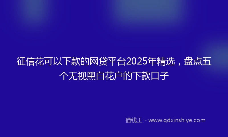 征信花可以下款的网贷平台2025年精选，盘点五个无视黑白花户的下款口子